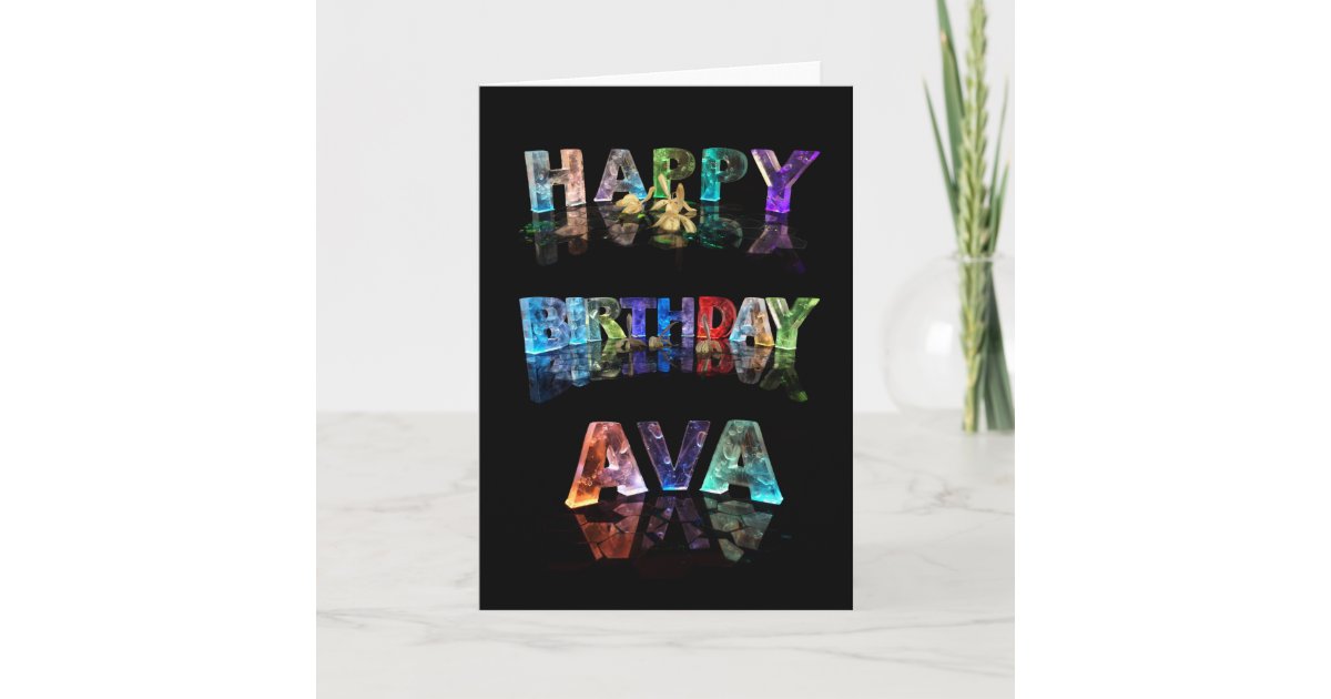 Happy Birthday Ava Card Zazzle