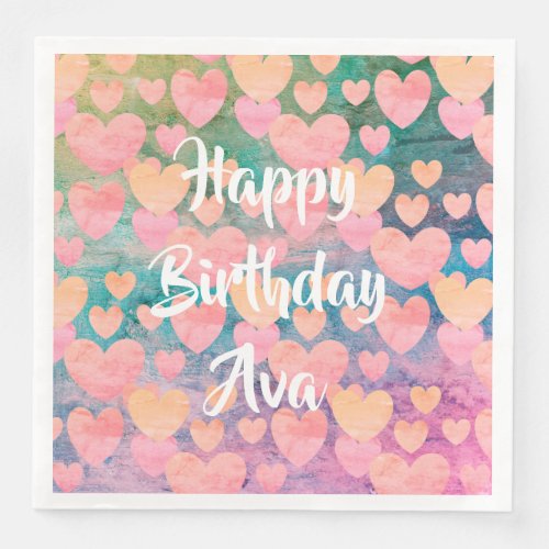 Happy Birthday Ava party napkins by DAL