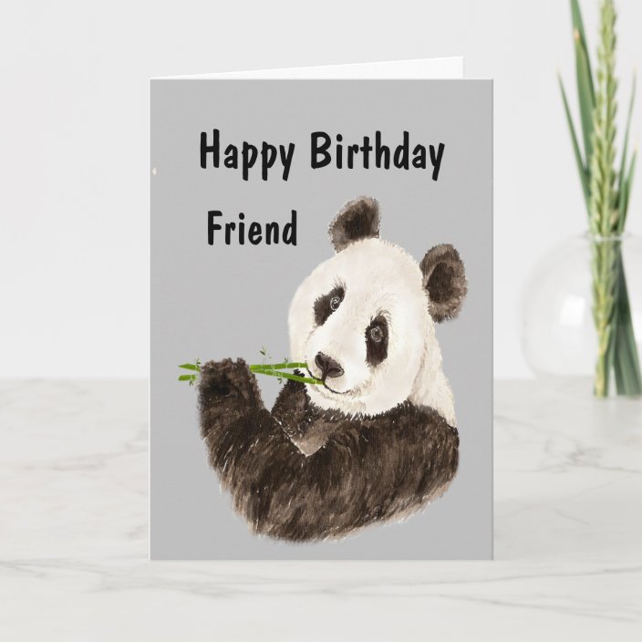 Happy Birthday Awesome Friend Funny Panda Bear Card Zazzle Com