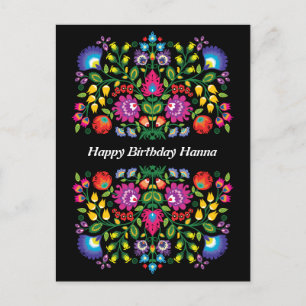 Happy Birthday Awesome polish Folk Wycinanki Postcard