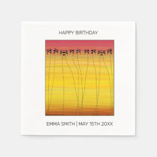 Happy Birthday, Awesome Tropical Sunset Napkins