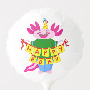 happy birthday Axolotl Balloon