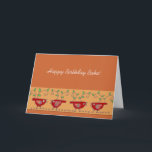 Happy Birthday Baba Ukrainian Birdies Card<br><div class="desc">A border of little birdies inspired from Ukrainian folk art make a colourful border for a birthday card or a card for any occasion. Personalize to your liking.</div>