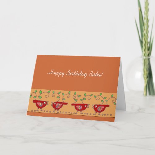 Happy Birthday Baba Ukrainian Birdies Card