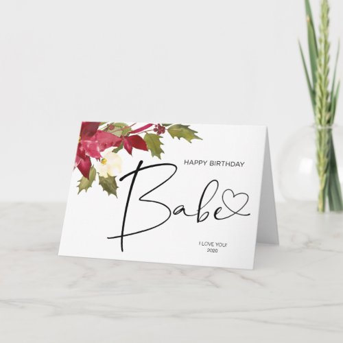 Happy Birthday Babe Christmas Gift for Boyfriend Card