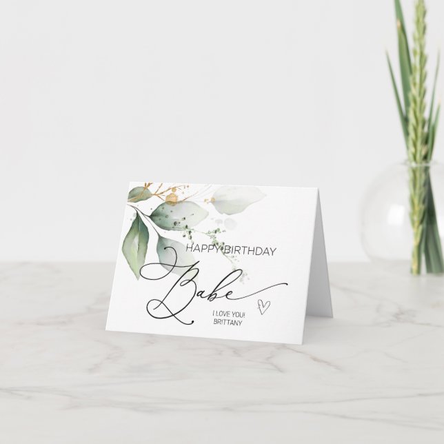 Happy Birthday Babe For Boyfriend Husband Card (Front)