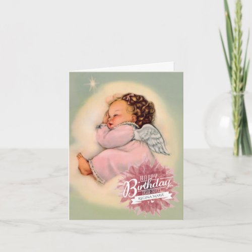 Happy Birthday Baby Angel Religious Card