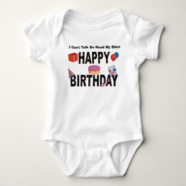 Happy Birthday!!! Baby Bodysuit (Front)