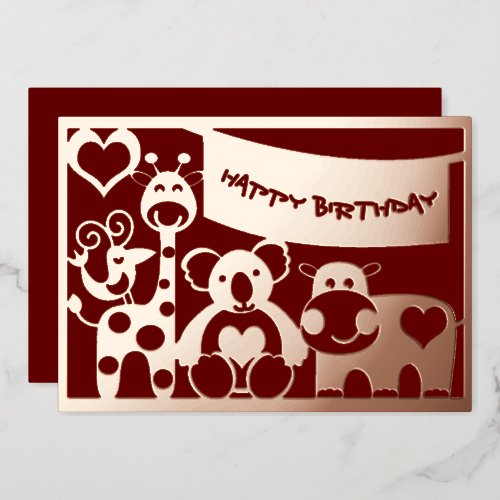 Happy Birthday Baby Boy Animals In  Foil Holiday C