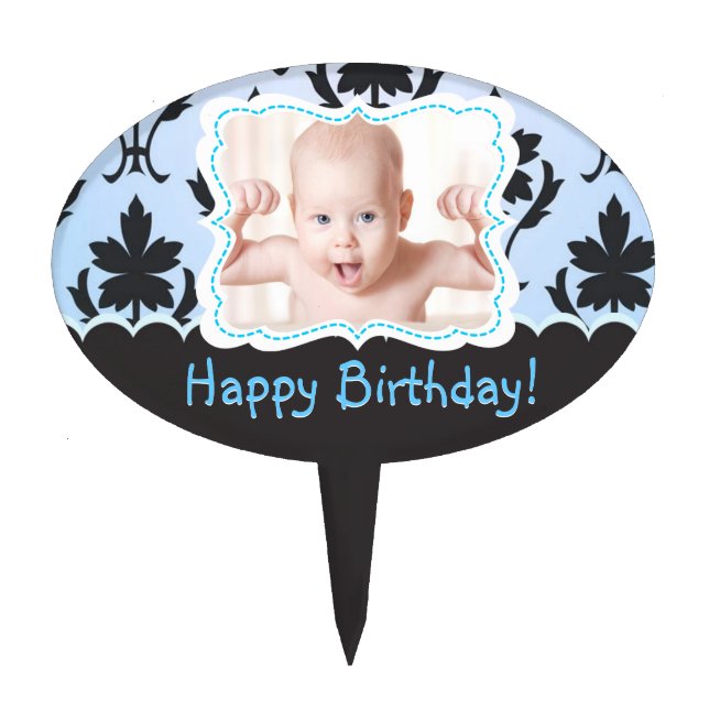 Happy Birthday! Baby Boy Cake Topper (Front)