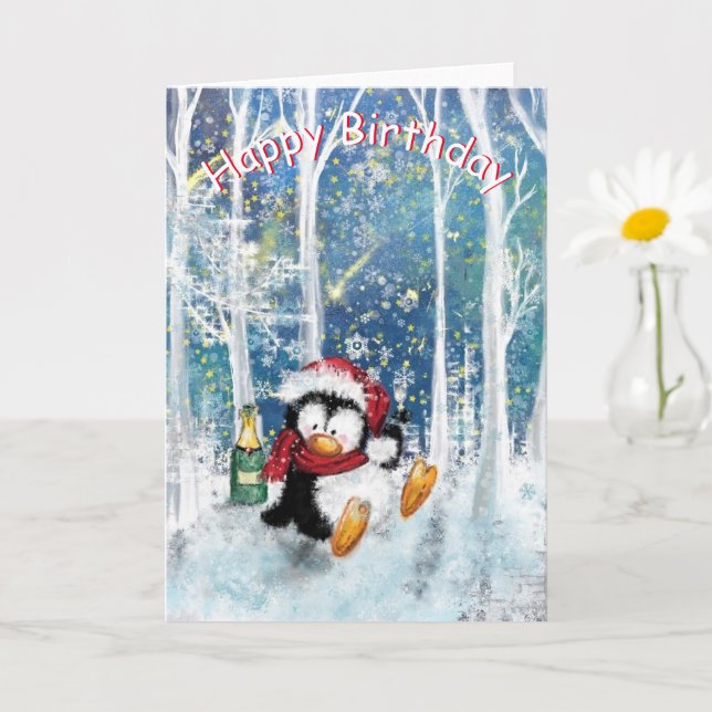 Happy Birthday Baby Card Happy Penguin (Small Plant)
