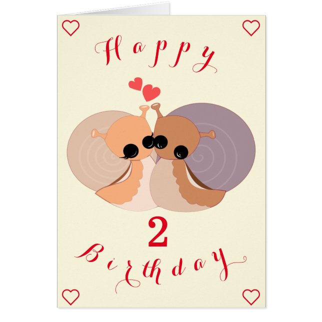 Happy Birthday Baby Card - Snails - Personalized (Front)
