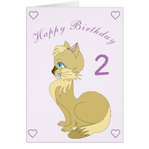 Happy Birthday Baby Card with Cat - Personalized