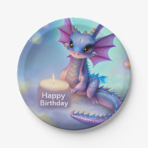 Happy Birthday Baby Dragon Paper Plates