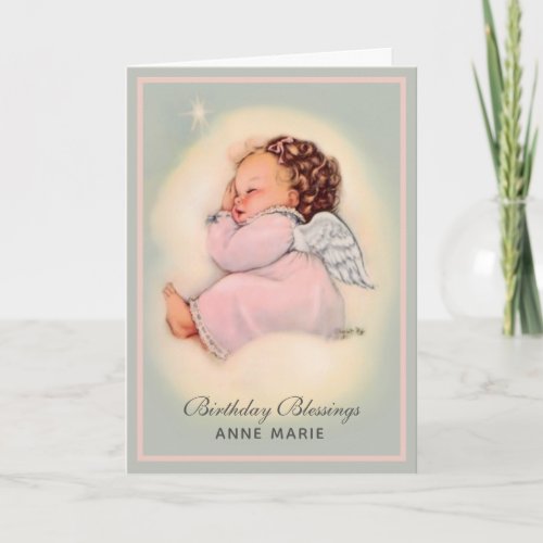 Happy Birthday Baby Girl Angel Religious Card