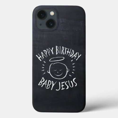 Happy Birthday Baby Jesus _ Chalkboard iPod Case_M iPhone 13 Case