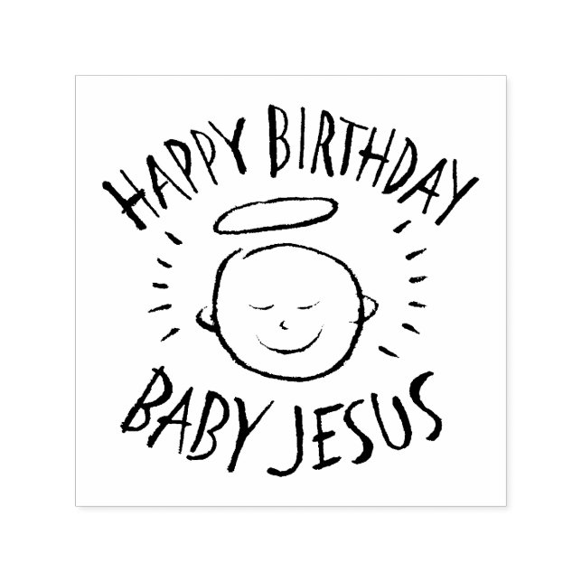 Happy Birthday Baby Jesus - Christian Christmas Self-inking Stamp (Design)