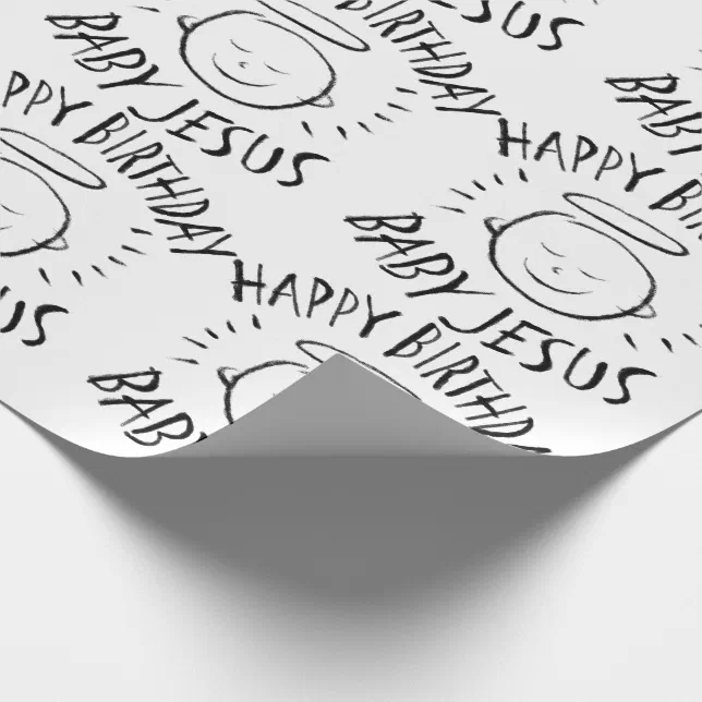 Happy Birthday Baby Jesus Christmas Black Chalk Wrapping Paper Zazzle
