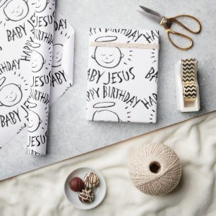 Happy Birthday Baby Jesus - Christmas Christian Wrapping Paper
