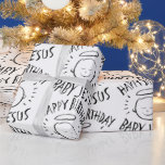 Happy Birthday Baby Jesus - Christmas Christian Wrapping Paper<br><div class="desc">Sometimes it's nice to remember what "CHRIST"mas is celebrated for. Share the spirit of your faith with others. Find this charming design on other products. This wrapping paper has the wonderful image with black chalk on white - there is an 'actual' chalkboard background with colored chalk and there is a...</div>