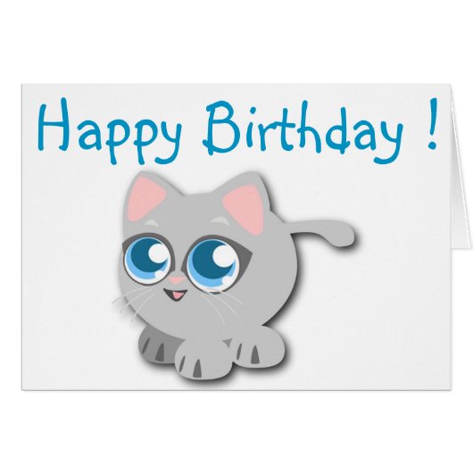 "HAPPY BIRTHDAY" BABY KITTY CARDS (Front Horizontal)