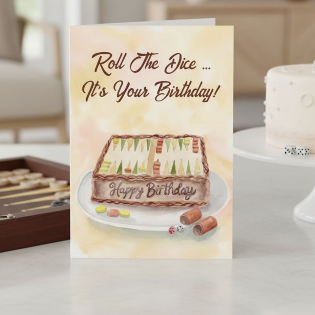 Happy Birthday Backgammon Chocolate Cake Card (Creator Uploaded)