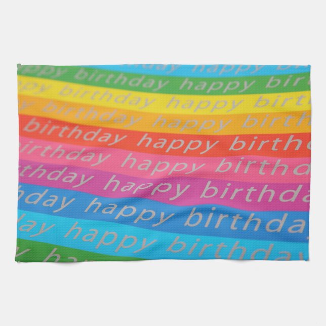Happy Birthday Background Kitchen Towel (Horizontal)