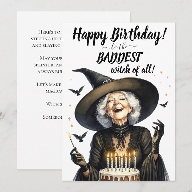 Have A Wicked Birthday Card - Witch Themed Funny Birthday Card For Women & Friends