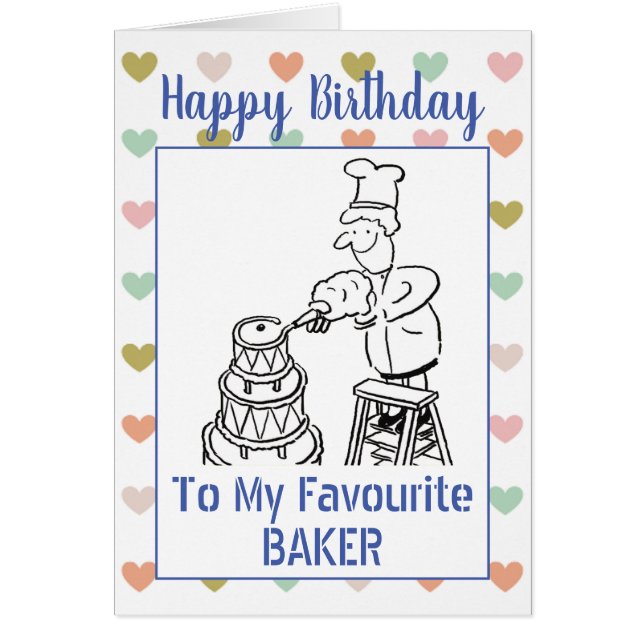 Happy Birthday Baker Cards (Front)