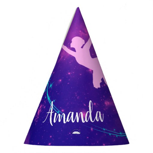 Happy Birthday Ballerina Galaxy Personalized Party Hat | Zazzle