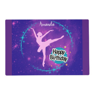 Happy Birthday Ballerina Galaxy Personalized Placemat