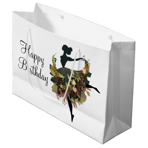 Happy Birthday Ballerina  Large Gift Bag