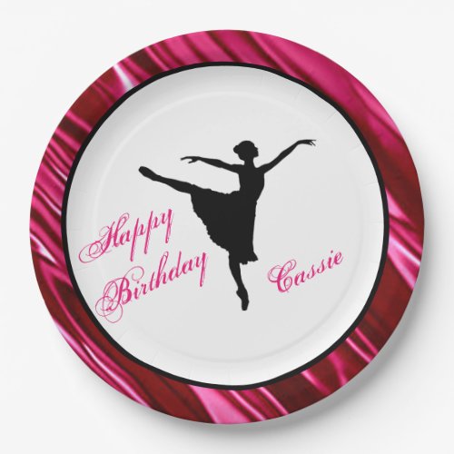 Happy Birthday Ballerina Personalized Paper Plate