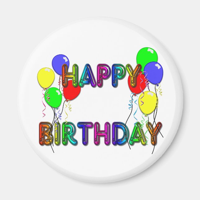Happy Birthday Ballons D1 Magnet (Front)