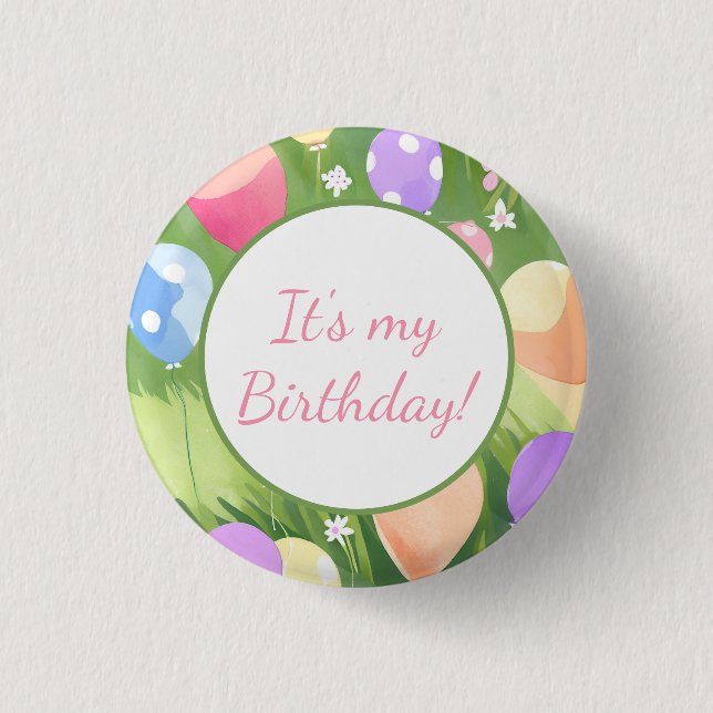 Happy Birthday! Balloon Button (Front)