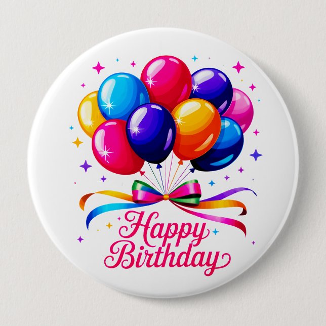 Happy Birthday Balloon Button (Front)