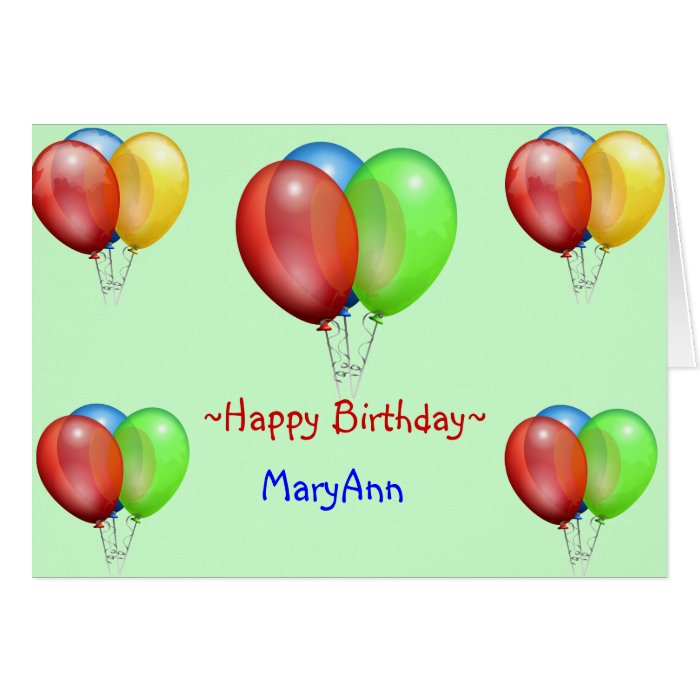 Happy Birthday Balloon Card