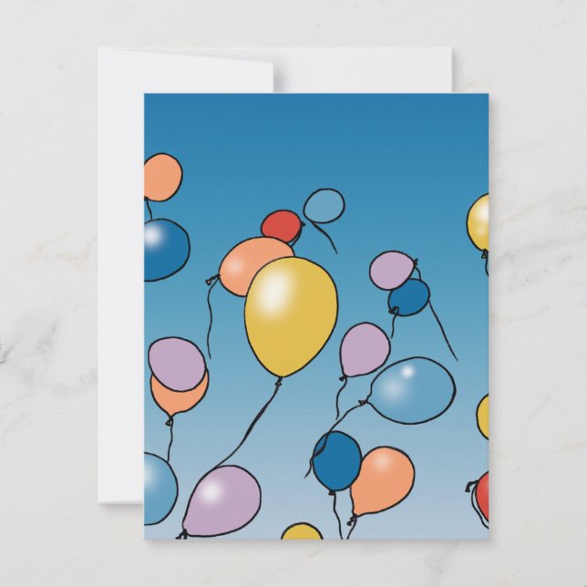 Happy Birthday Balloon Celebration Note Card (Front)