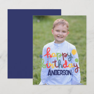Happy Birthday Balloon Customizable Note Card