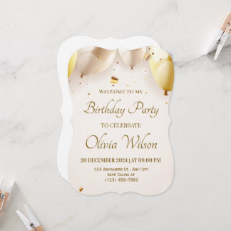 Happy Birthday Balloon Invite – Bright & Cheerful