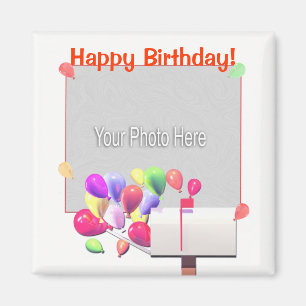 Happy Birthday Balloon Mail (photo frame) Magnet