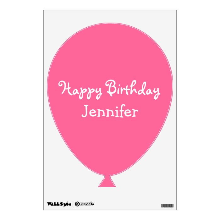 Happy Birthday Balloon+Name Wall Sticker