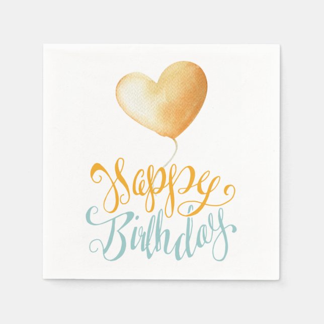 Happy Birthday Balloon Paper Napkins (Front)