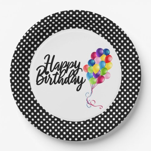 Happy Birthday Balloon Paper Plates