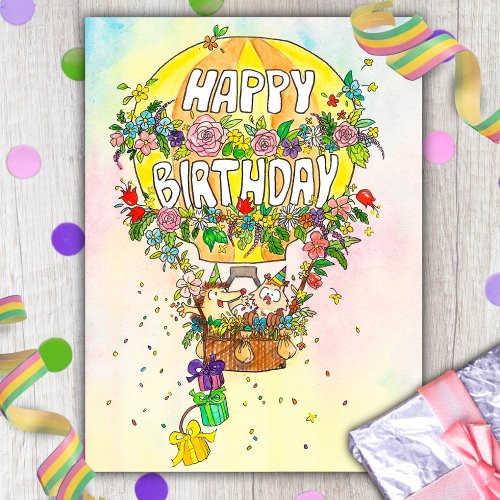 Happy Birthday Balloon postcard by Nicole  Janes