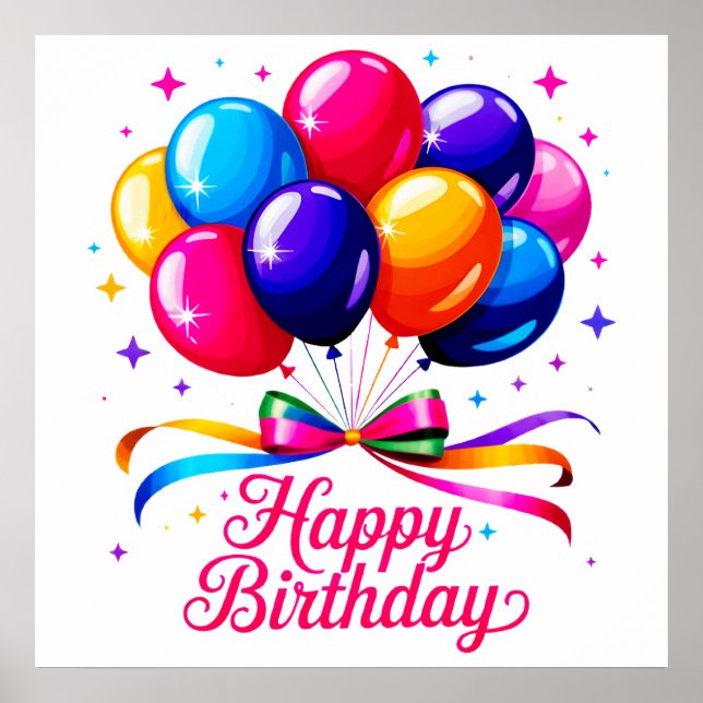Happy Birthday Balloon Poster (Front)