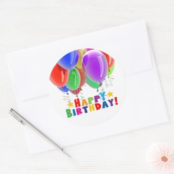 Happy Birthday Balloon Stickers and Envelope Seals | Zazzle