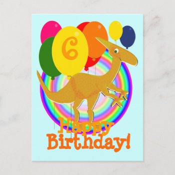 Happy Birthday Balloons 6 Orange Postcard by dinoshop at Zazzle
