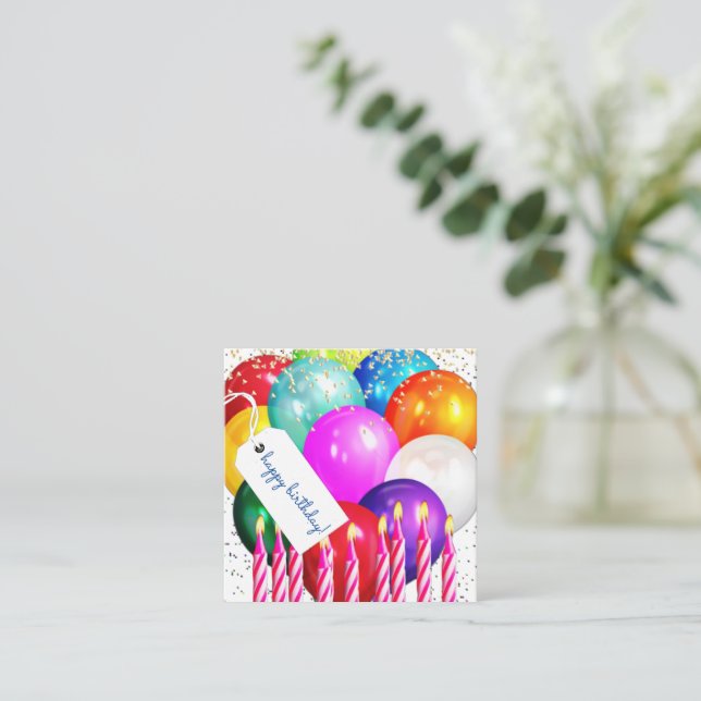 Happy Birthday Balloons and Candles high def. Note (Standing Front)