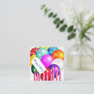 Happy Birthday Balloons and Candles high def. Note Card
